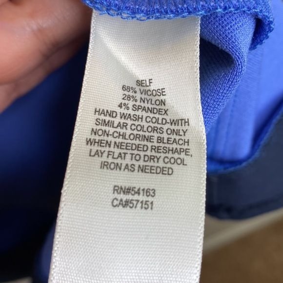 Eliza J NWT Fit to Flare Navy Color block Dress Size 10 - Picture 7 of 12